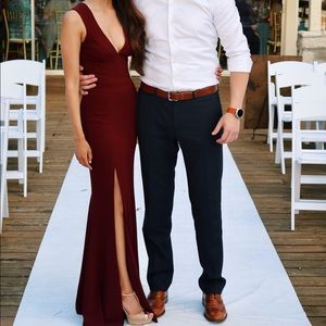 Burgundy formal dress by dress the population